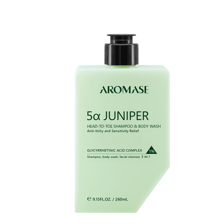 Aromase 5a Juniper Head to Toe Purifying 3-in-1, Reinigungsgel und Shampoo für Gesicht und Körper, 260 ml