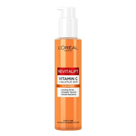 L'Oréal Revitalift Clinical, gel de curățare facială cu vitamina C și acid salicilic, 150 ml