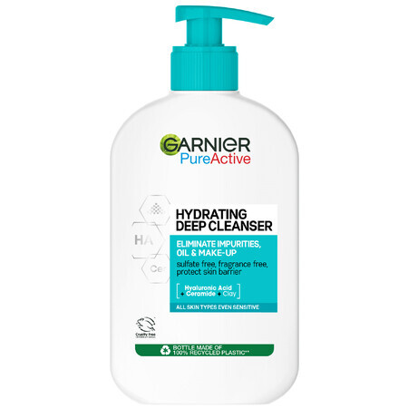 Garnier Pure Active, emulsión limpiadora hidratante, 250 ml