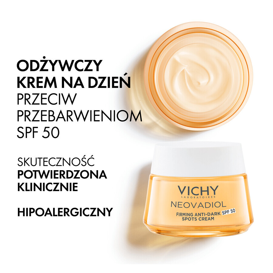 Vichy Neovadiol Post-Menopausa, crema giorno riparatrice contro l'iperpigmentazione, SPF 50, 50 ml