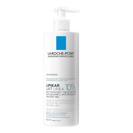 La Roche-Posay Lipikar Lait Urea 10%, latte idratante per il corpo, 400 ml