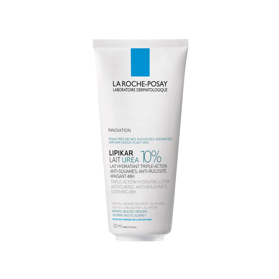 La Roche-Posay Lipikar Lait Urea 10%, leche corporal hidratante, 200 ml