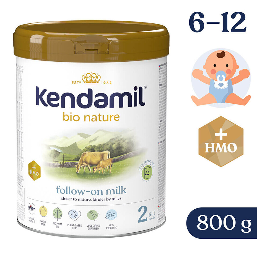 Kendamil Bio Nature 2 HMO+, opvolgmelk, na 6 maanden, 800 g