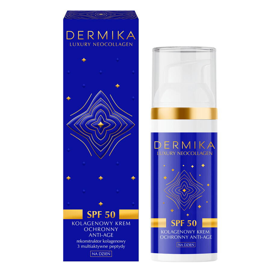 Dermika Luxury Neocollagen, kollagenschützende Anti-Age-Tagescreme, SPF 50, 50 ml