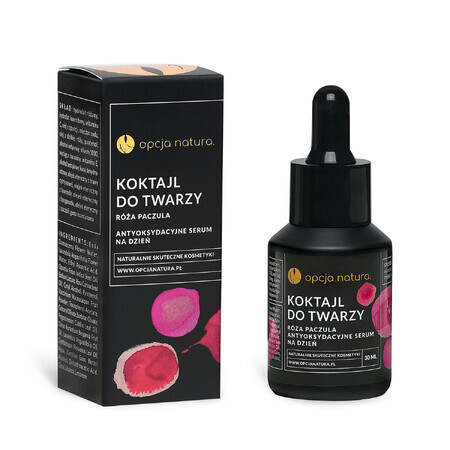 Option Natura Facial Cocktail, antioxidant day serum, rose and patchouli, 30 ml