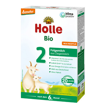 Holle Bio 2, lait de suite à base de lait de chèvre, à partir de 6 mois, 400 g