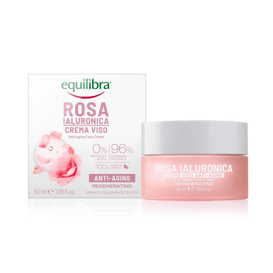 Set Equilibra Rosa, crema facial de rosas, 50 ml + crema para ojos, 15 ml