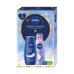 Nivea Caring Moment Set, Duschgel, Creme Care, 250 ml + Körpermilch, glättend, 250 ml