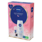 Nivea Soft Moment set, shower gel, Creme Soft, 250 ml + Black &amp; White Invisible, antiperspirant stick, 48h, Transparent, 50 ml