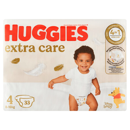 Huggies Extra Care Disney, pannolini, taglia 4, 8-16 kg, Jumbo, 33 pezzi