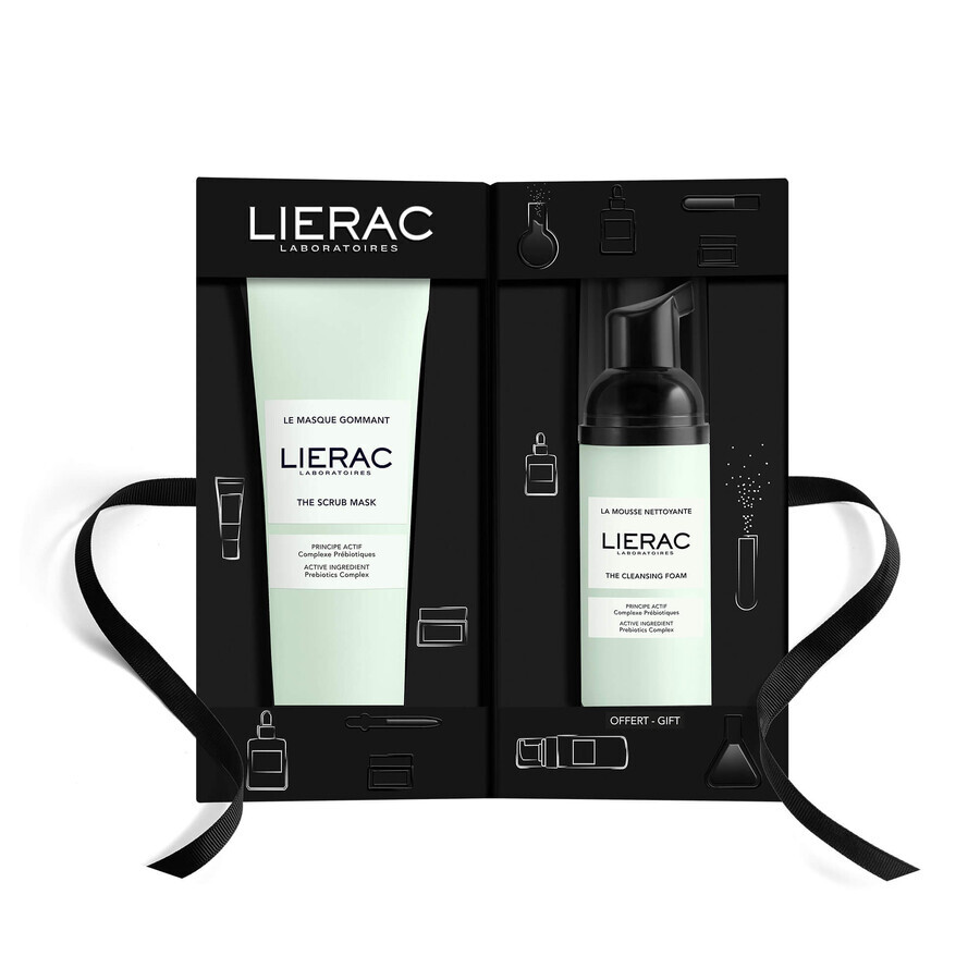 Coffret Lierac, masque de gommage, 75 ml + mousse nettoyante, 50 ml en cadeau