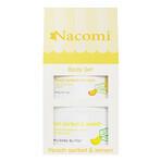 Nacomi Perzik Sorbet &amp; Citroen set, romige body butter, 100 ml + foam body scrub, 200 ml