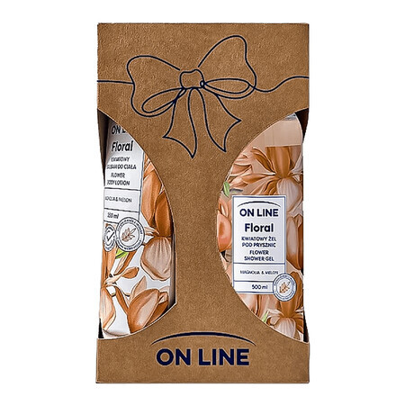 Set On Line Floral Magnolia &amp; Melone, gel doccia 500 ml + lozione 250 ml