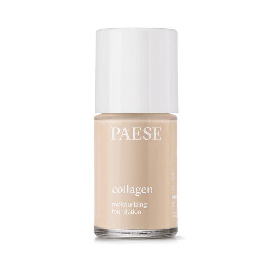 Paese Collagen Moisturizing Foundation, base de maquillaje hidratante con colágeno, 301C Nude, 30 ml