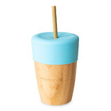 Ecorascals Bamboo Mug with Tube and Silicone Lid, Blue, 240ml