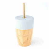 Ecorascals Bamboo Mug with Tube and Silicone Lid, Grey, 240ml