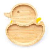 Ecorascals bamboo bowl with suction cup, duck, yellow