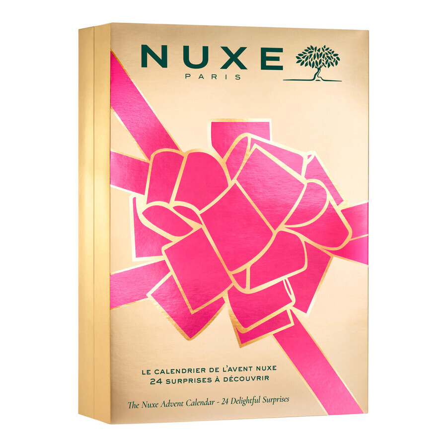 Nuxe set, adventskalender met cosmetica, roze