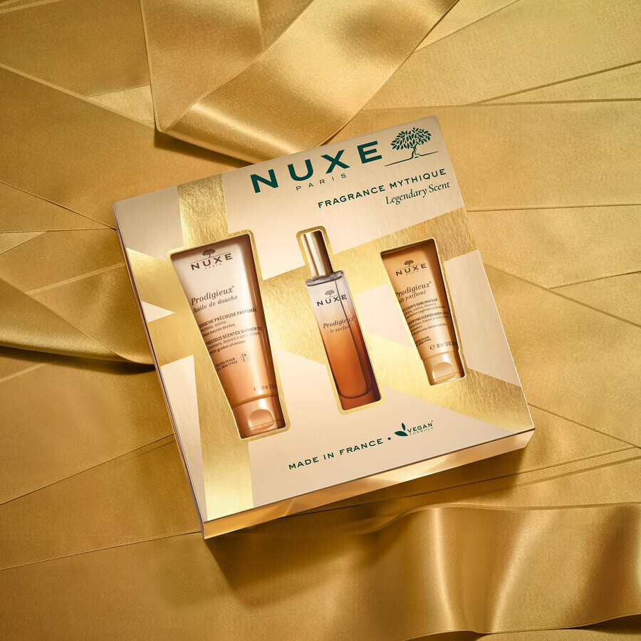 Set Nuxe Prodigieux, parfum, 30 ml + ulei de duș, 100 ml + lapte de corp parfumat, 30 ml