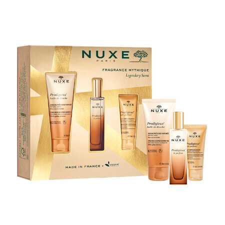 Set Nuxe Prodigieux, parfum, 30 ml + ulei de duș, 100 ml + lapte de corp parfumat, 30 ml