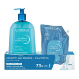 Bioderma Atoderm Set, Duschgel 1 l + Öko-Nachfüllpackung, 1 l