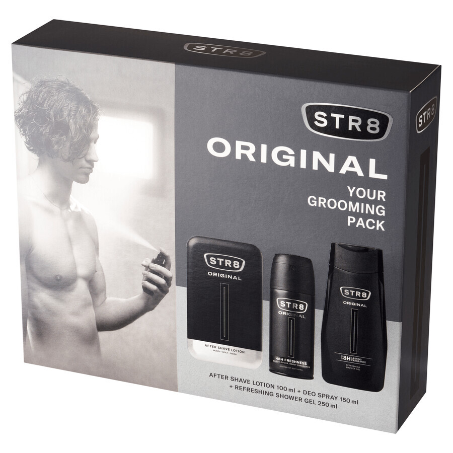 STR8 Set original, aftershave, 100 ml + deodorant, 150 ml + gel de duș, 250 ml