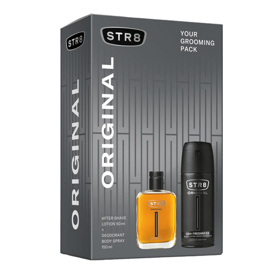 STR8 Original set, dopobarba, 50 ml + deodorante spray, 150 ml