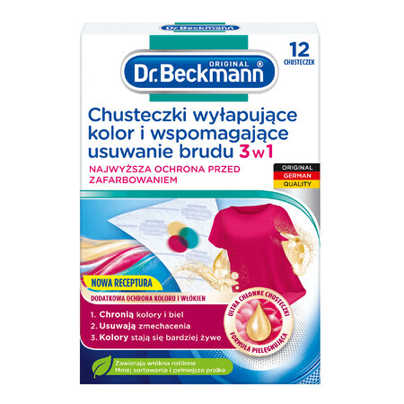 Dr. Beckmann, toallitas que atrapan el color y eliminan la suciedad 3en1, 12 piezas