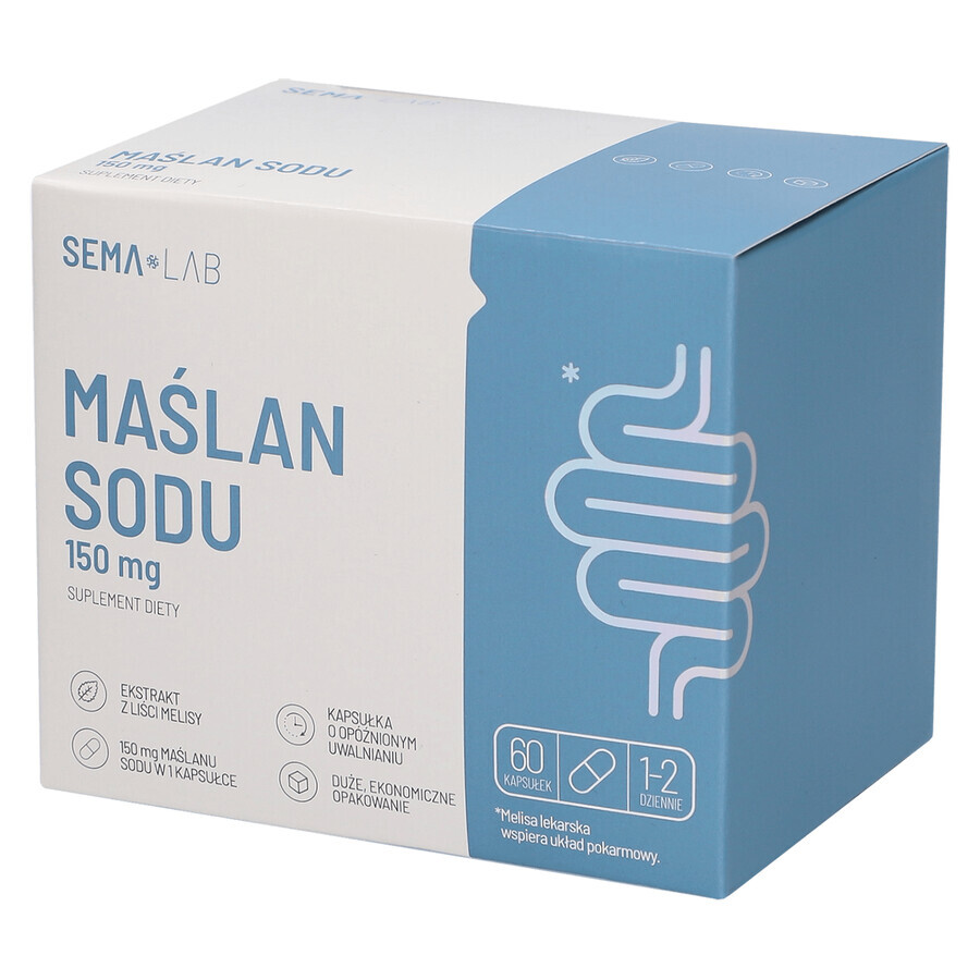 SEMA LAB Sodium butyrate 150 mg, 60 delayed-release capsules