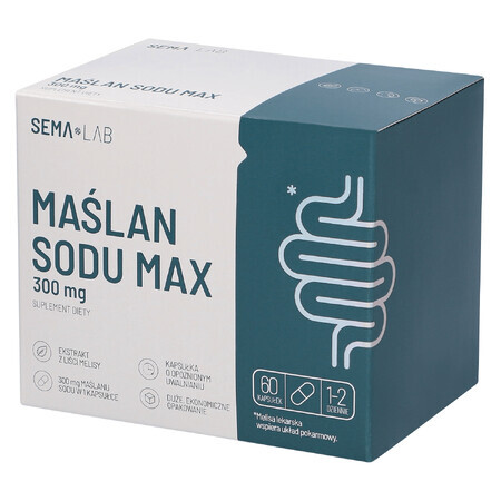 SEMA Lab Natriumbutyraat Max 300 mg, 60 capsules met vertraagde afgifte