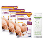 Set Femaltiker Plus, chocoladesmaak, 3 x 12 sachets + Milanella, borstverzorgende gel, 75 ml