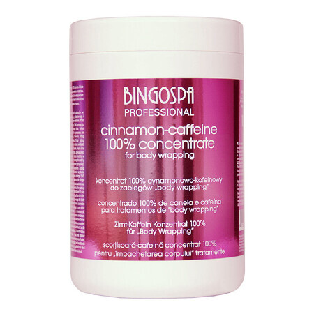 Bingospa Professional, kaneel-cafeïneconcentraat voor lichaamspakkingen, 1000 g