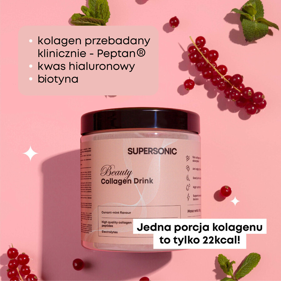 Supersonic Beauty Collagen Drink, currant and mint flavor, 185 g