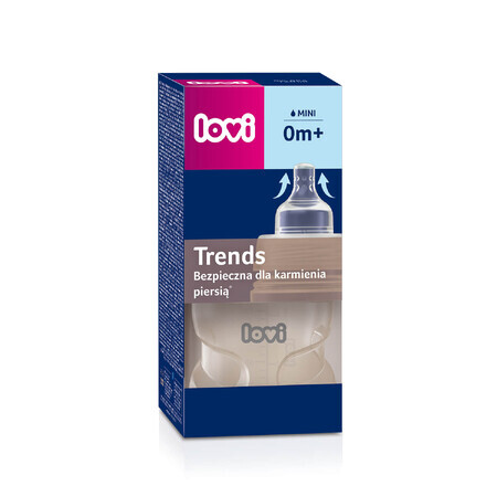 Lovi Trends, bottle with dynamic teat, beige, from birth, 120 ml