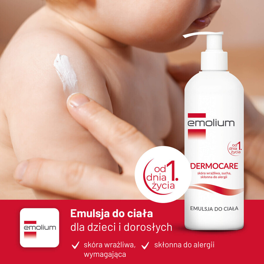 Emolium Dermocare set, body emulsion, 400 ml + creamy washing gel, 400 ml + bath emulsion, 50 ml free