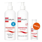 Emolium Dermocare set, body emulsion, 400 ml + creamy washing gel, 400 ml + bath emulsion, 50 ml free