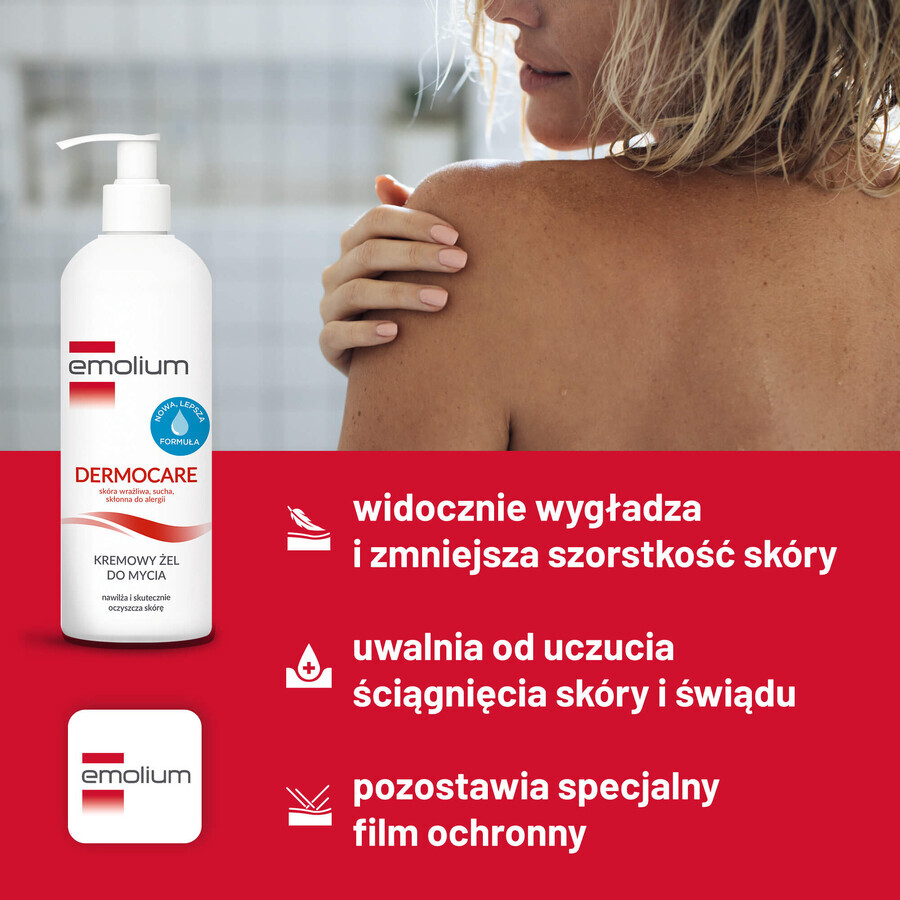 Emolium Dermocare set, body emulsion, 400 ml + creamy washing gel, 400 ml + bath emulsion, 50 ml free