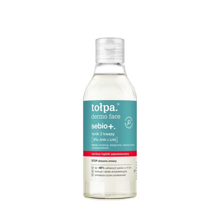 Tolpa dermo gezicht sebio+, tonic, 2 zuren, 200 ml