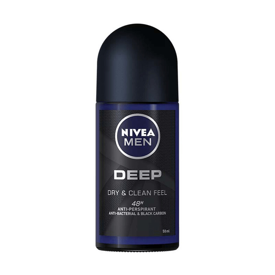 Déodorant à bille pour hommes Deep Black, 50 ml, Nivea