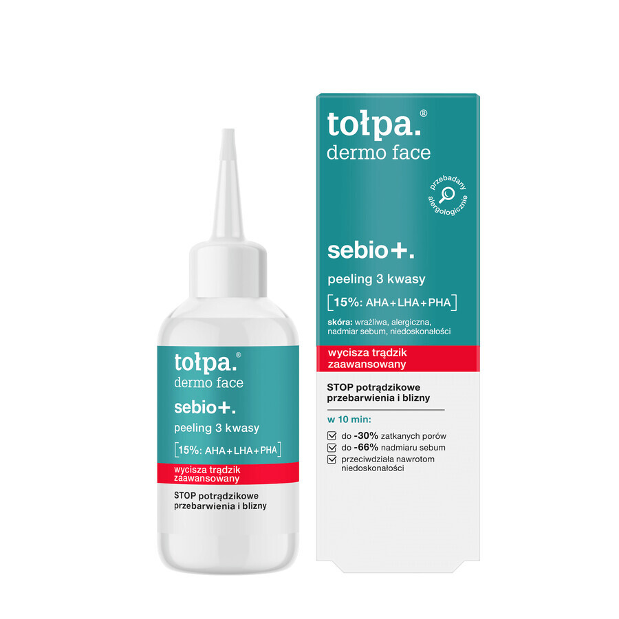 Tolpa dermo visage sebio+, peeling, 3 acides, 50 ml