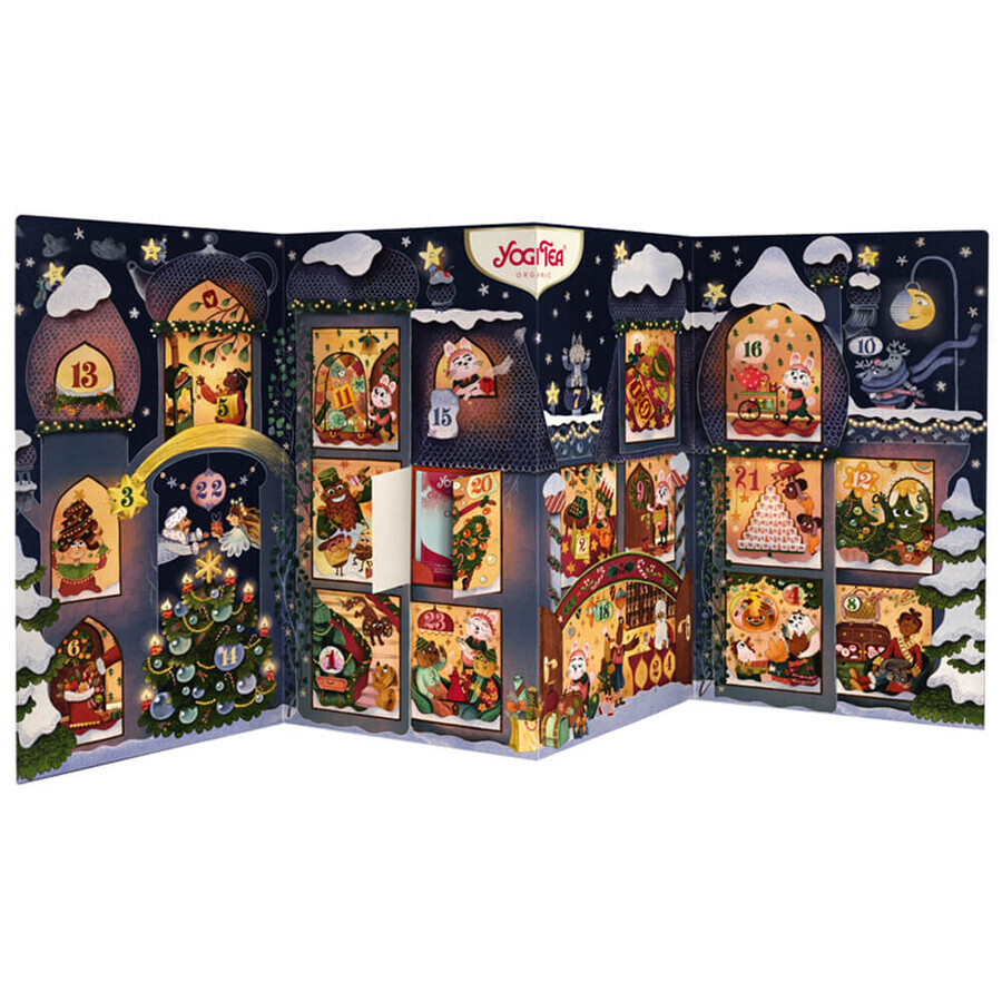 Yogi Tea Organic Kerstmis, adventskalender, biothee en thee, 24 builtjes