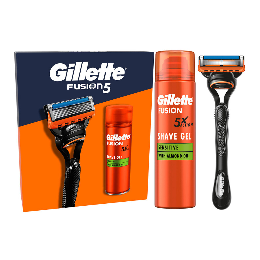 Gillette Fiusion 5 set, scheermes, 1 stuk + scheergel, 200 ml