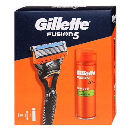 Gillette Fiusion 5 set, scheermes, 1 stuk + scheergel, 200 ml