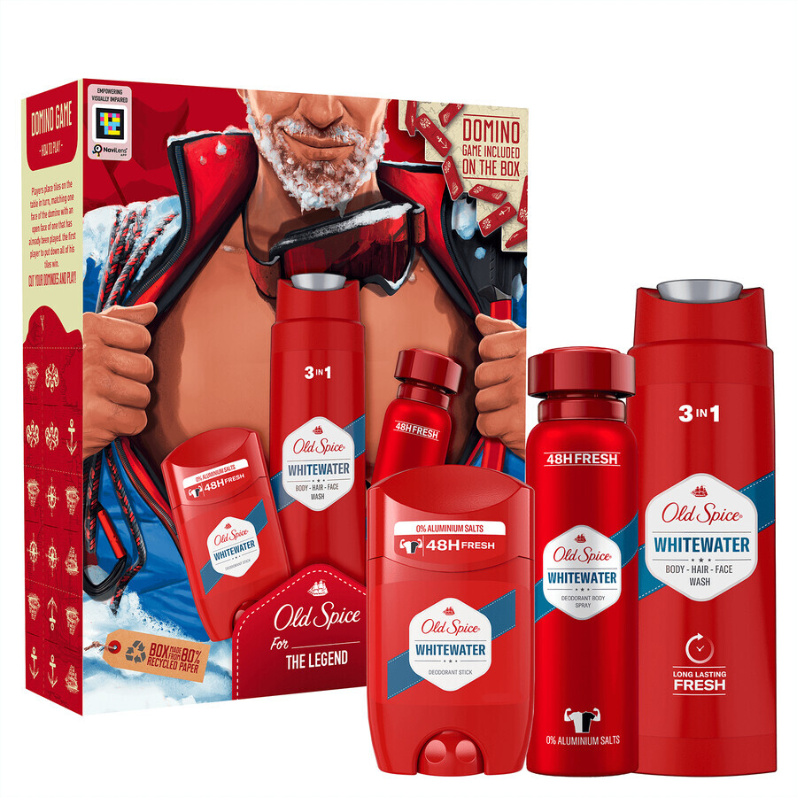 Old Spice Alpinist set, deodorant, spray, Whitewater, 150 ml + deodorant, stick, Whitewater, 50 ml + douchegel, Whitewater, 250 ml