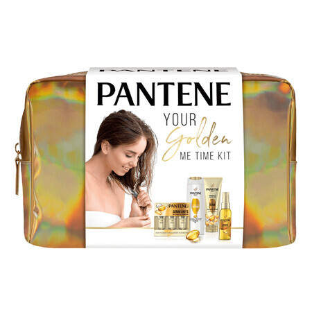 Pantene Intensive Repair Kit, shampoo, 400 ml + conditioner, 200 ml + beschermende olie, 100 ml + haarampullen, 3 x 15 ml + make-up tasje