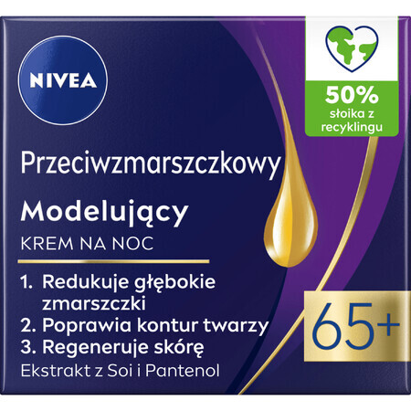 Nivea, antirimpel vormende crème 65+, nachtcrème, 50 ml