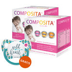 Composita Mama DHA set, 2 x 30 capsules + 2 x 60 DHA capsules + Canpol, fopspeen, turquoise, 0-6 maanden, 1 gratis