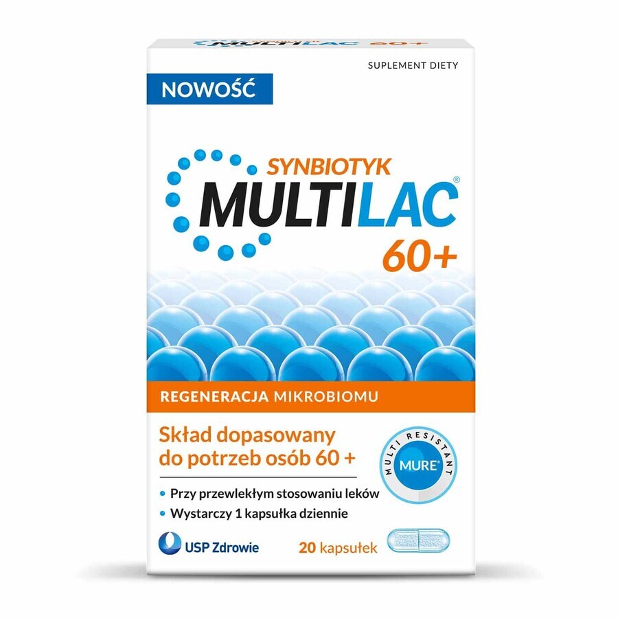 Multilac 60+ Synbioticum, 20 capsules