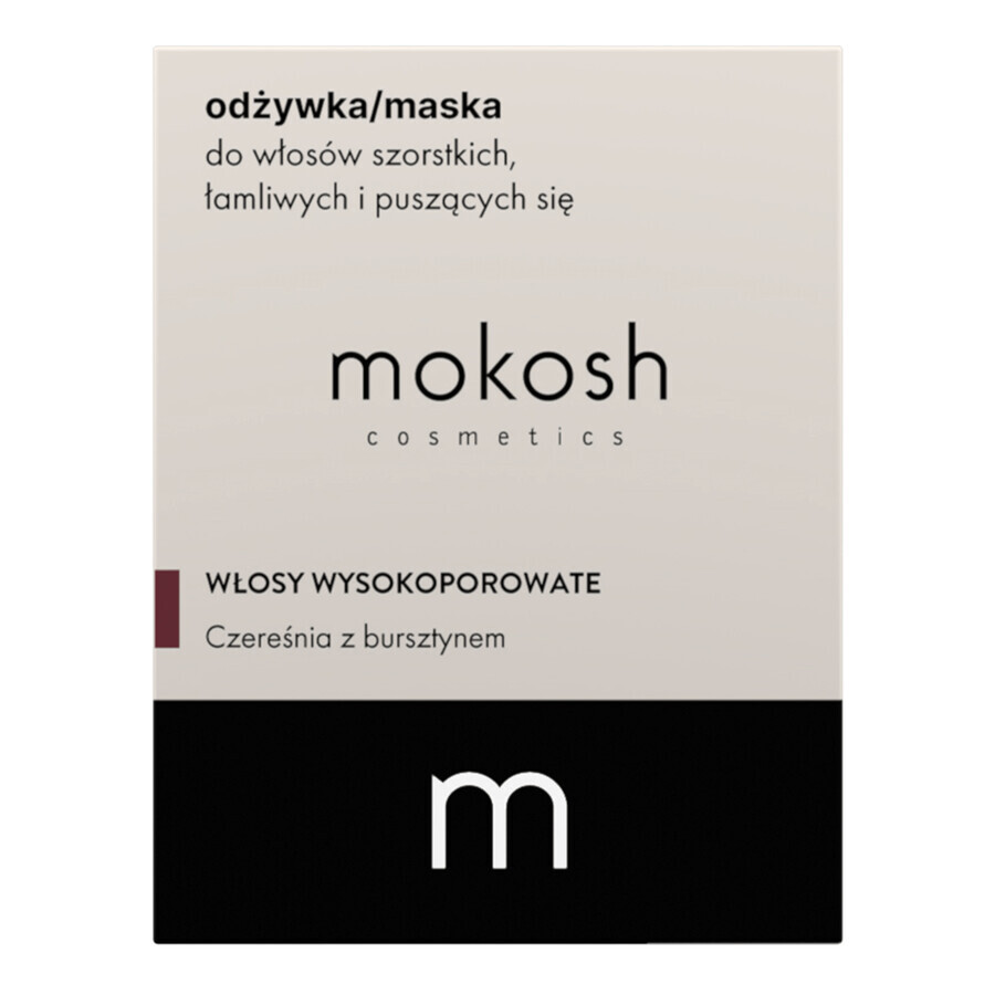 Mokosh, masque revitalisant pour les cheveux rêches, cassants et crépus, cerise et ambre, 180 ml