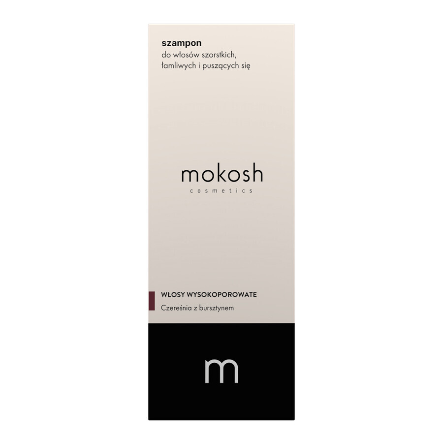 Mokosh, Shampoo für raues, sprödes und krauses Haar, Kirsche mit Bernstein, 200 ml